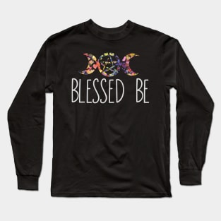 Blessed Be Triple Moon Pentacle Long Sleeve T-Shirt